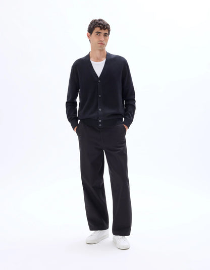 Celio_Black_100% Cotton Cardigan_MECOTON_BLACK_01