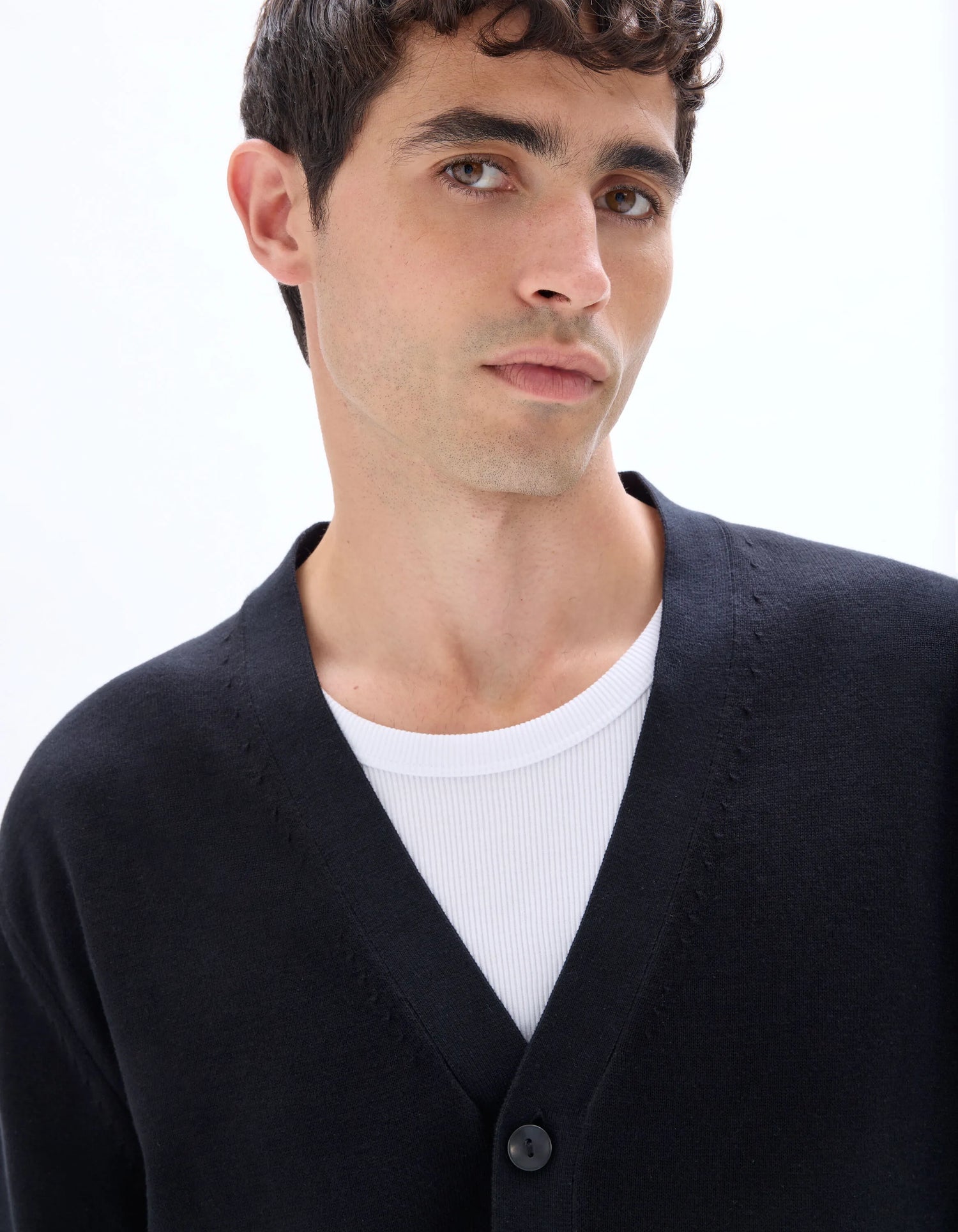 Celio_Black_100% Cotton Cardigan_MECOTON_BLACK_04