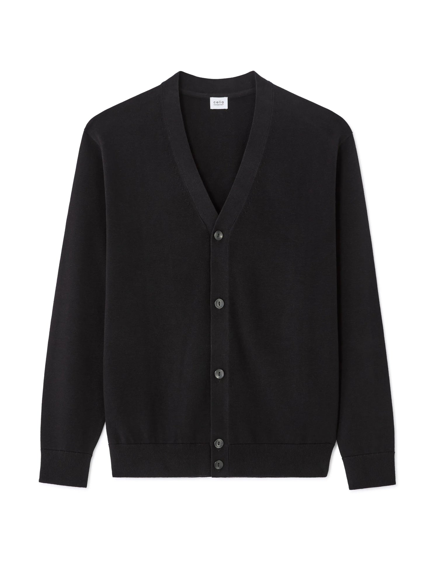 Celio_Black_100% Cotton Cardigan_MECOTON_BLACK_07