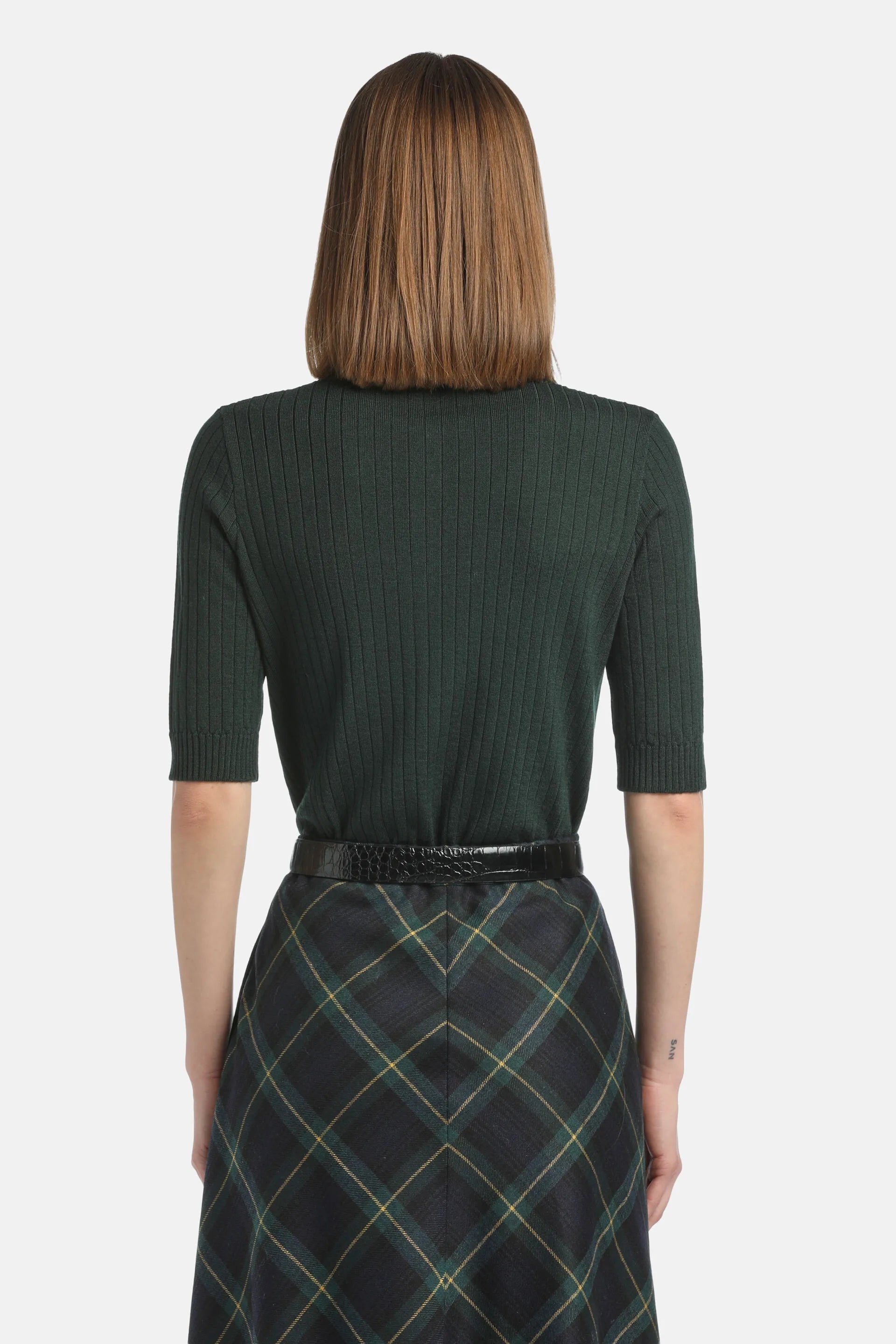 Luisa Spagnoli_Green_Medeola - Knit Polo Shirt_MEDEOLA A_2050_02