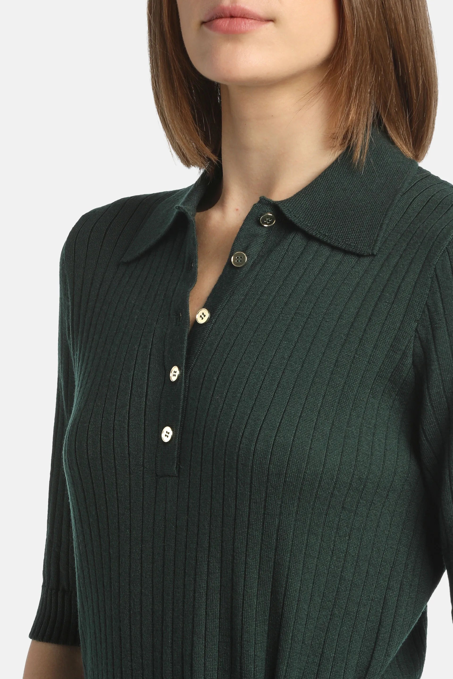 Luisa Spagnoli_Green_Medeola - Knit Polo Shirt_MEDEOLA A_2050_03