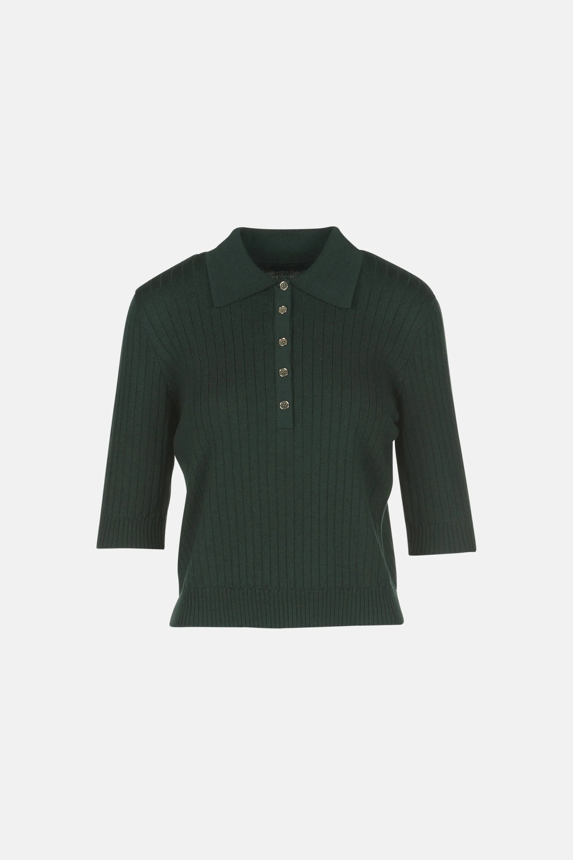 Luisa Spagnoli_Green_Medeola - Knit Polo Shirt_MEDEOLA A_2050_05