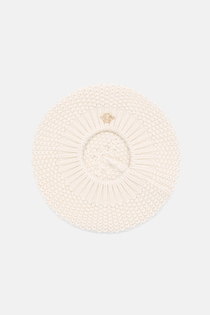 Luisa Spagnoli Panna Women Medoro - Wool Knit Beret SKU: MEDORO A_0202 Image 01