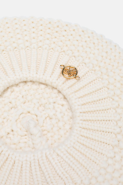 Luisa Spagnoli Panna Women Medoro - Wool Knit Beret SKU: MEDORO A_0202 Image 04