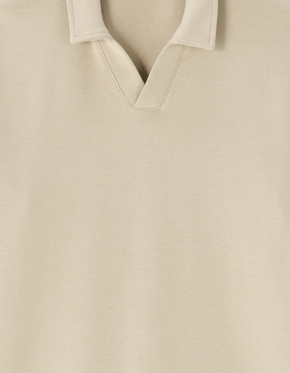 Celio_Beige Humus_Regular Long-Sleeved Jersey Polo Shirt_MEDORT_BEIGE HUMUS_05