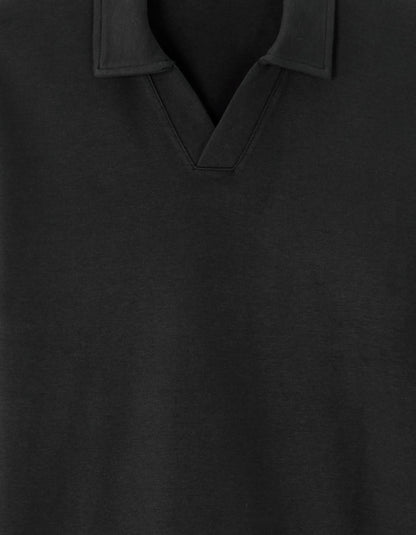 Celio_Black_Regular Long-Sleeved Jersey Polo Shirt_MEDORT_BLACK_05