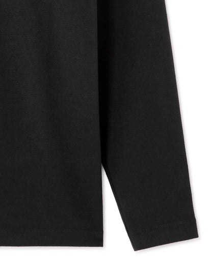 Celio_Black_Regular Long-Sleeved Jersey Polo Shirt_MEDORT_BLACK_06