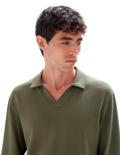 Celio_Kaki_Regular Long-Sleeved Jersey Polo Shirt_MEDORT_KAKI_04