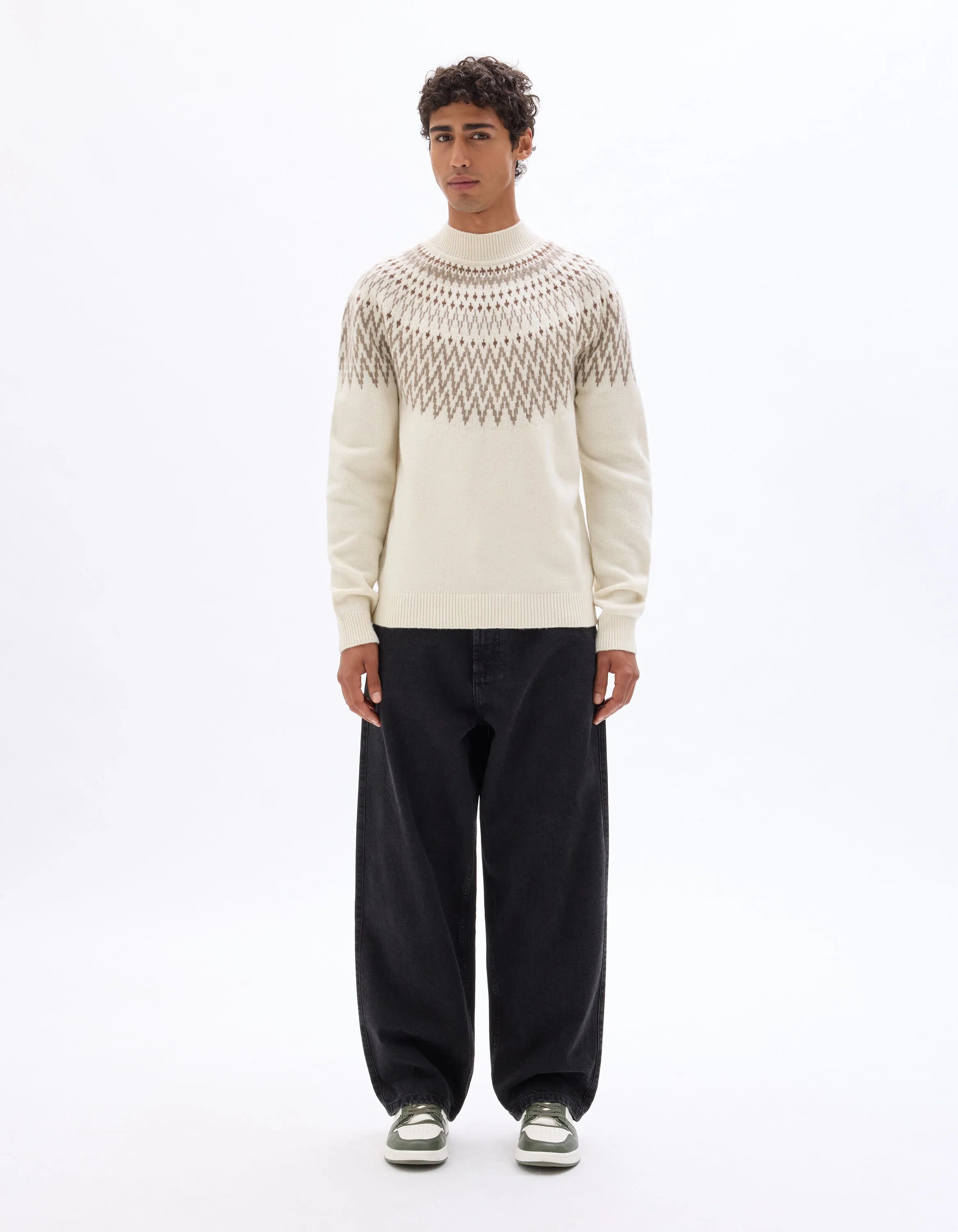 Celio_White_Wool Blend Jacquard Sweater - Ecru_MEFAIRISLE_ECRU_02