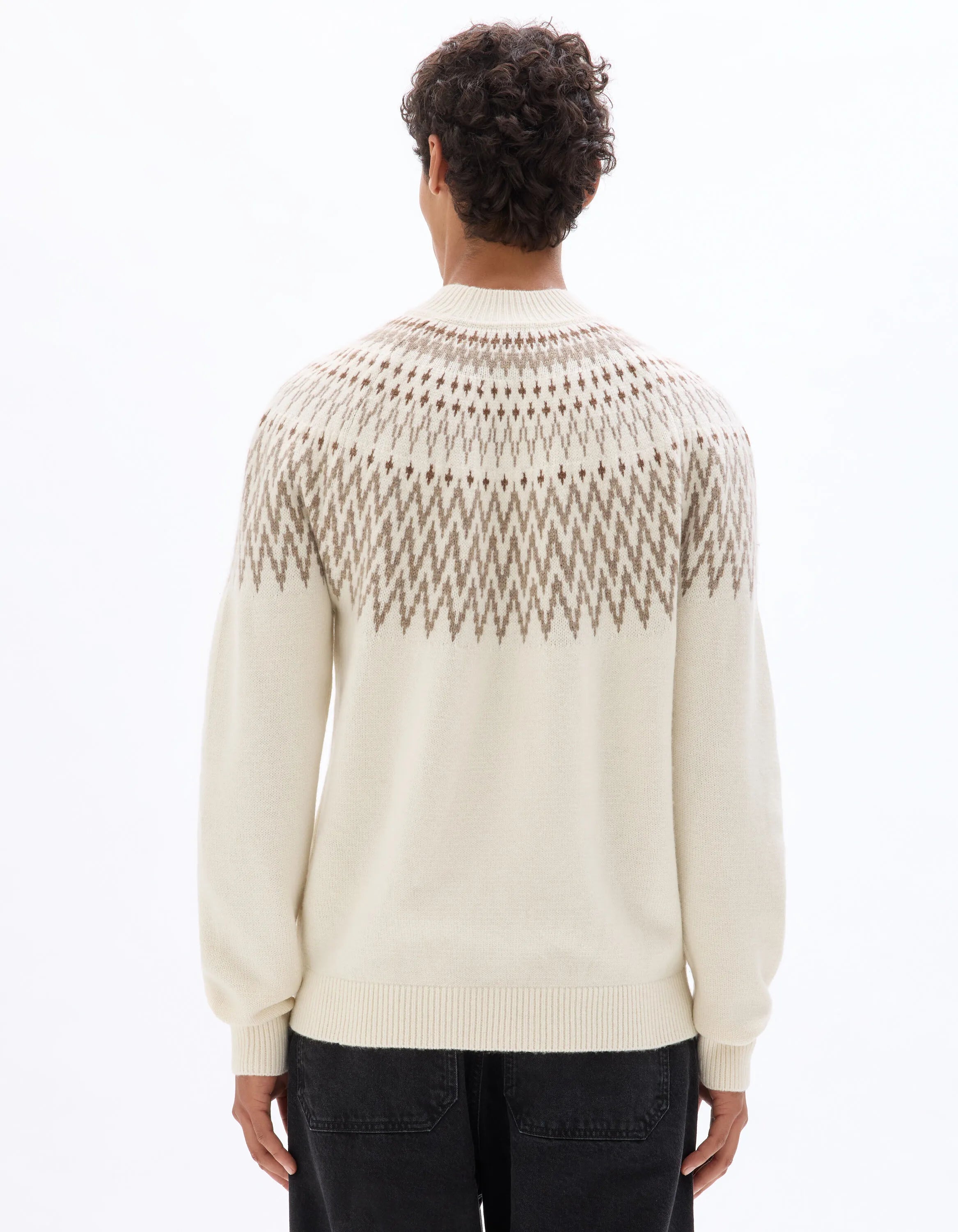Celio_White_Wool Blend Jacquard Sweater - Ecru_MEFAIRISLE_ECRU_03
