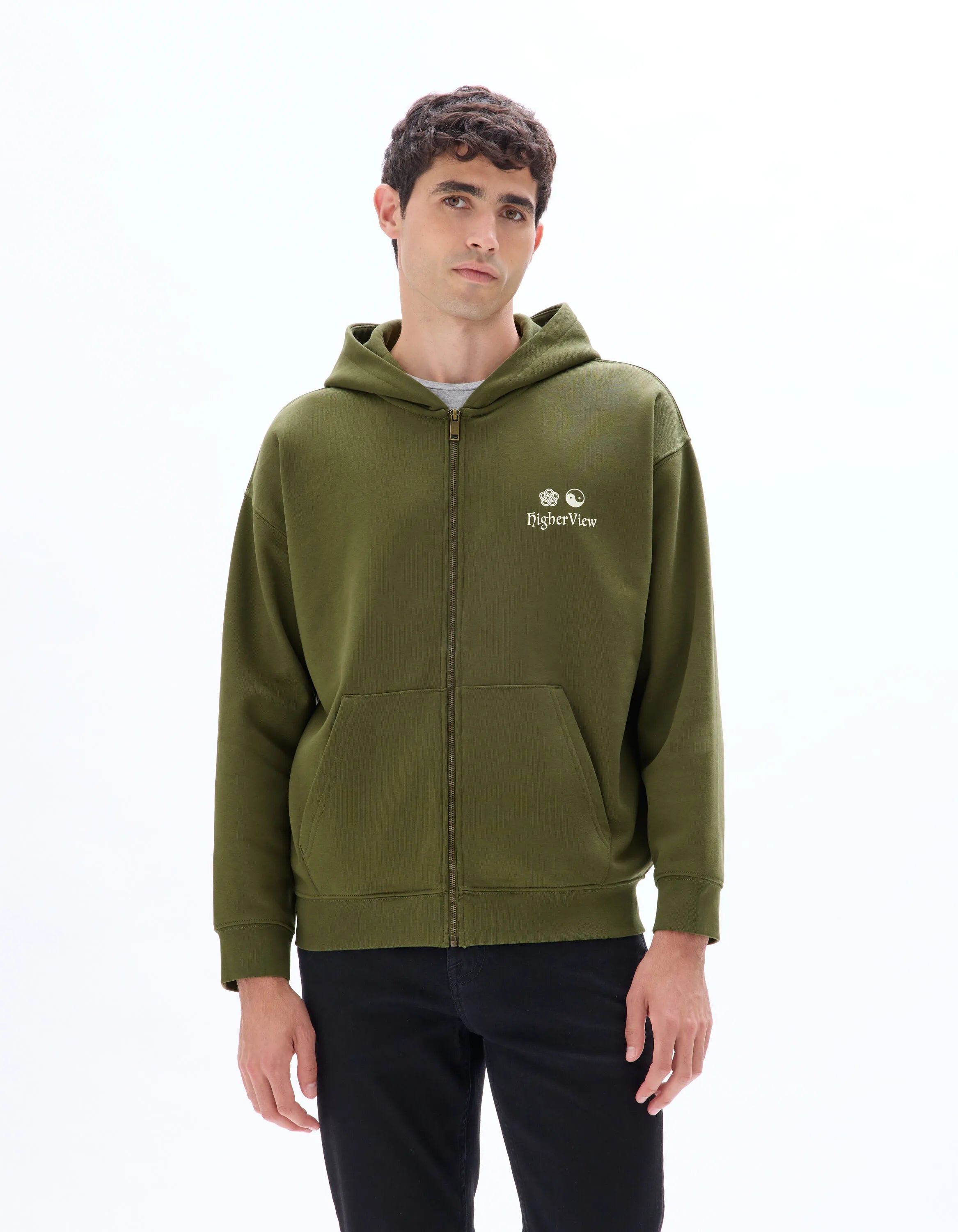 Celio_Khaki_Fuji Printed Oversized Zip Hoodie_MEFUJI_KHAKI_02