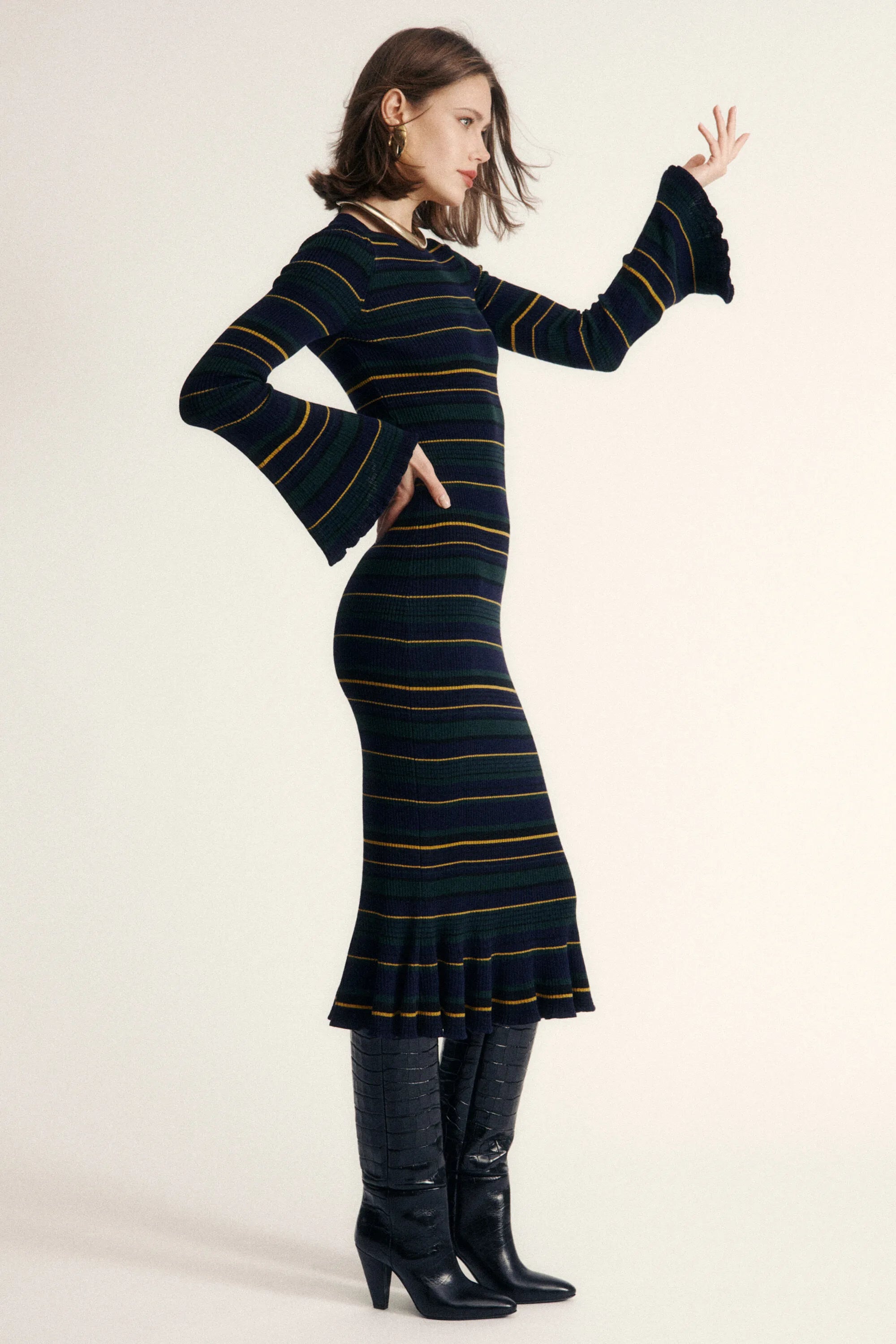 Luisa Spagnoli_Multi-Color_Megany - Striped Knit Maxi Dress_MEGANY_3003_01
