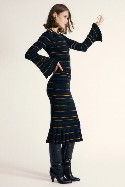 Luisa Spagnoli_Multi-Color_Megany - Striped Knit Maxi Dress_MEGANY_3003_01