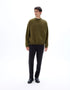 Celio_Kaki_Oversized Sweatshirt with Fancy Round Neck_MEHIVY_KAKI_01