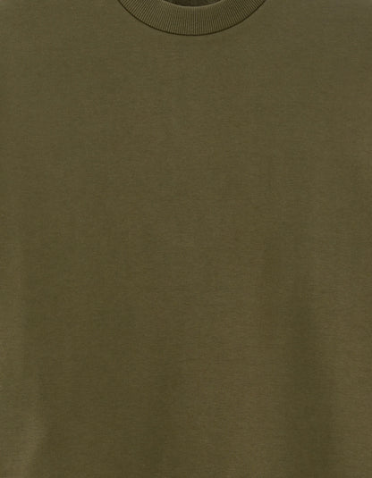 Celio_Kaki_Oversized Sweatshirt with Fancy Round Neck_MEHIVY_KAKI_05