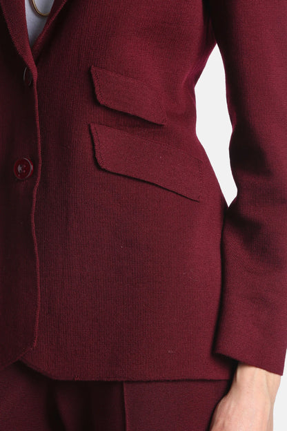 Luisa Spagnoli Bordeaux Women Meissa - Textured Wool Blazer SKU: MEISSA_2435 Image 05