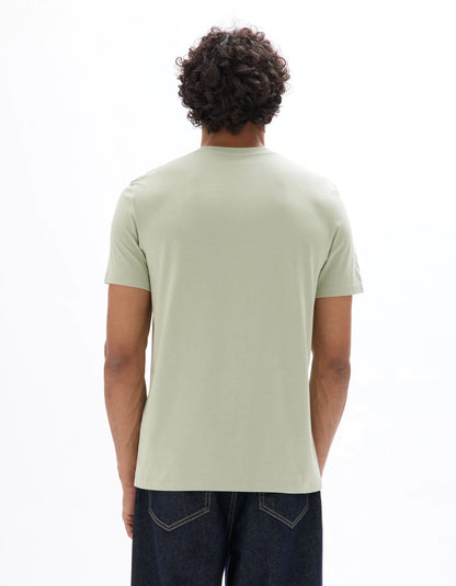 Celio_Sauge_Regular Crew Neck T-Shirt 100% Cotton Asian Print_MEJEWAVE_SAUGE_03
