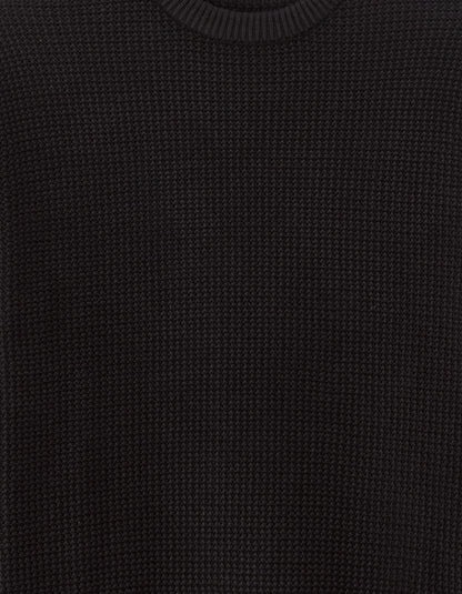 Celio_Black_Relaxed Round Neck Sweater 100% Cotton_MEJOUR_BLACK_05