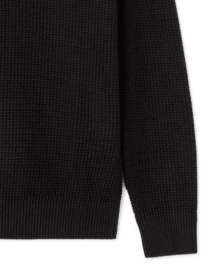 Celio_Black_Relaxed Round Neck Sweater 100% Cotton_MEJOUR_BLACK_06