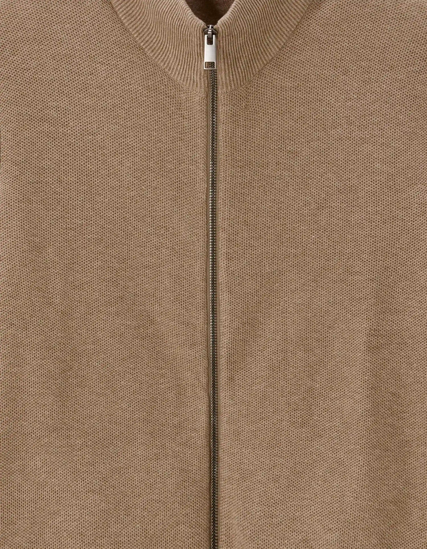 Celio_Beige Humus_Zipped Trucker Collar Cardigan 100% Cotton_MELIMZIP_BEIGE HUMUS_05