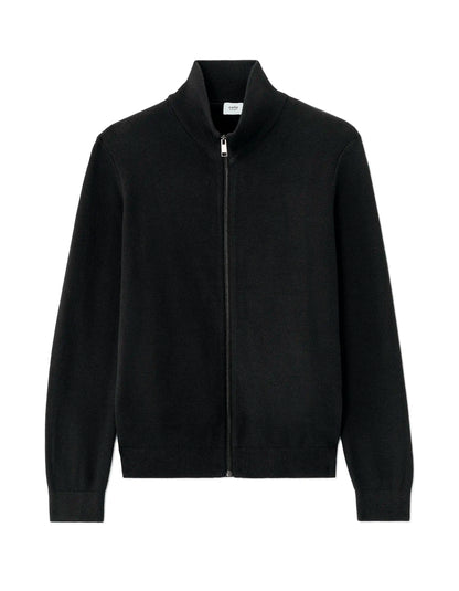 Celio_Black_100% Cotton Zip-Up Cardigan with Trucker Collar_MELIMZIP_BLACK_07