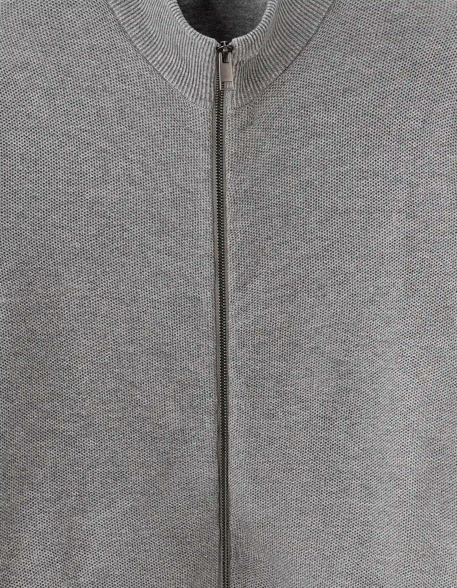 Celio_Mid Grey_100% Cotton Pique Knit Cardigan_MELIMZIP_MID GREY_05