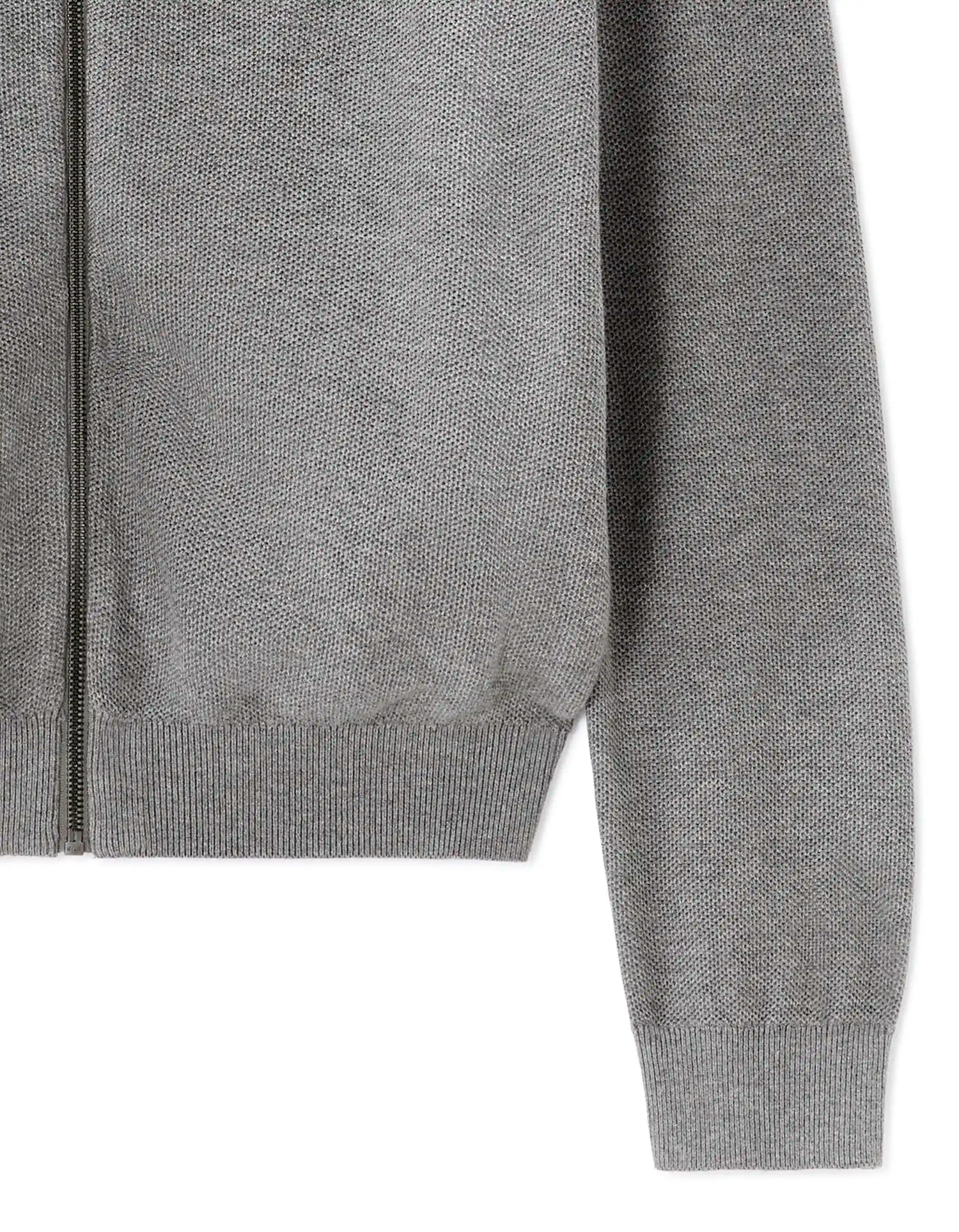 Celio_Mid Grey_100% Cotton Pique Knit Cardigan_MELIMZIP_MID GREY_06