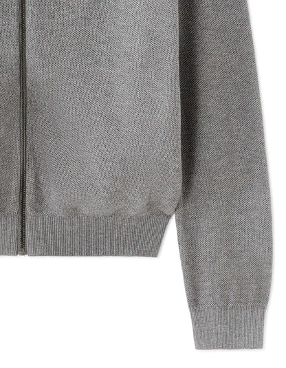 Celio_Mid Grey_100% Cotton Pique Knit Cardigan_MELIMZIP_MID GREY_06