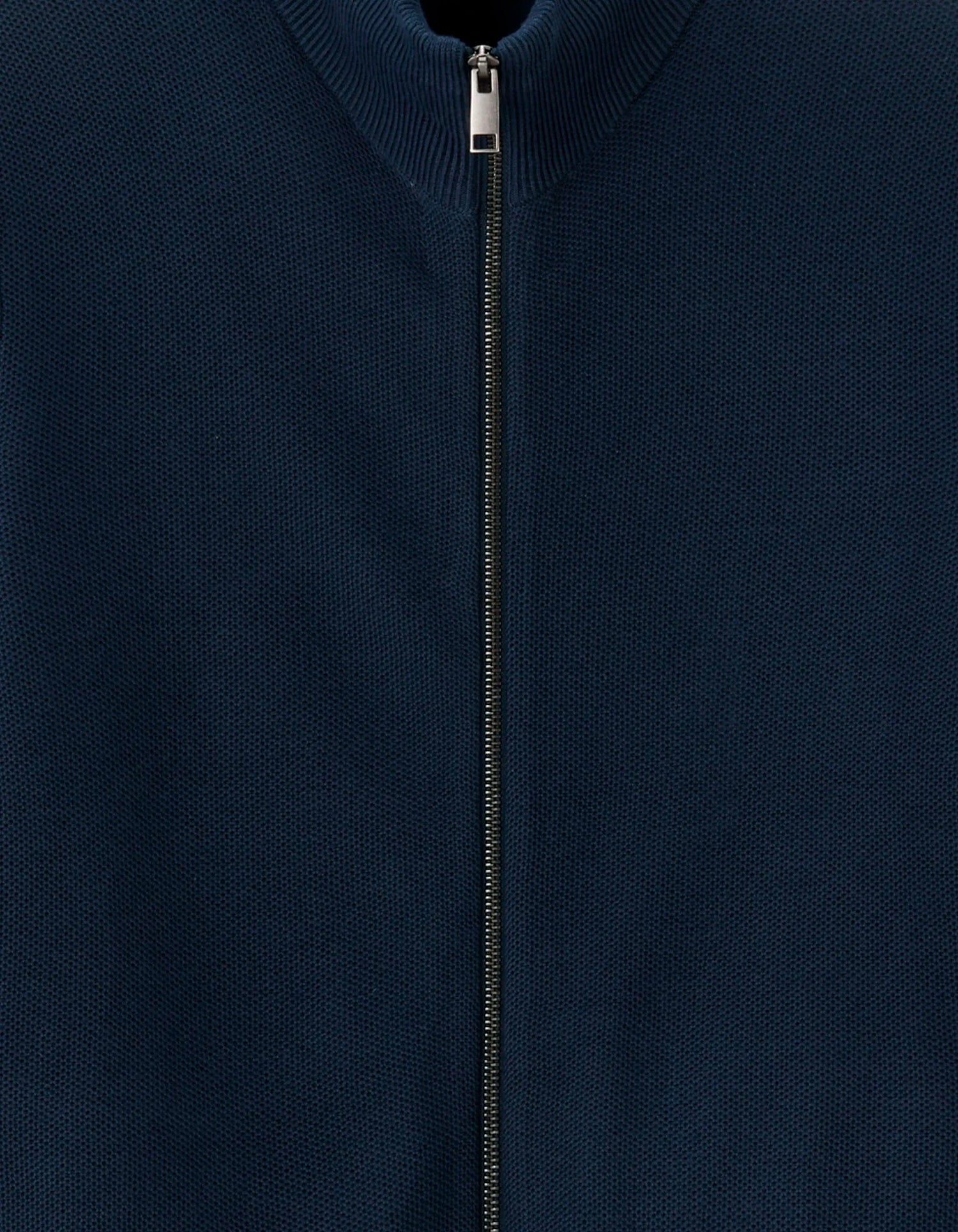 Celio_Navy_100% Cotton Pique Knit Cardigan_MELIMZIP_NAVY_05