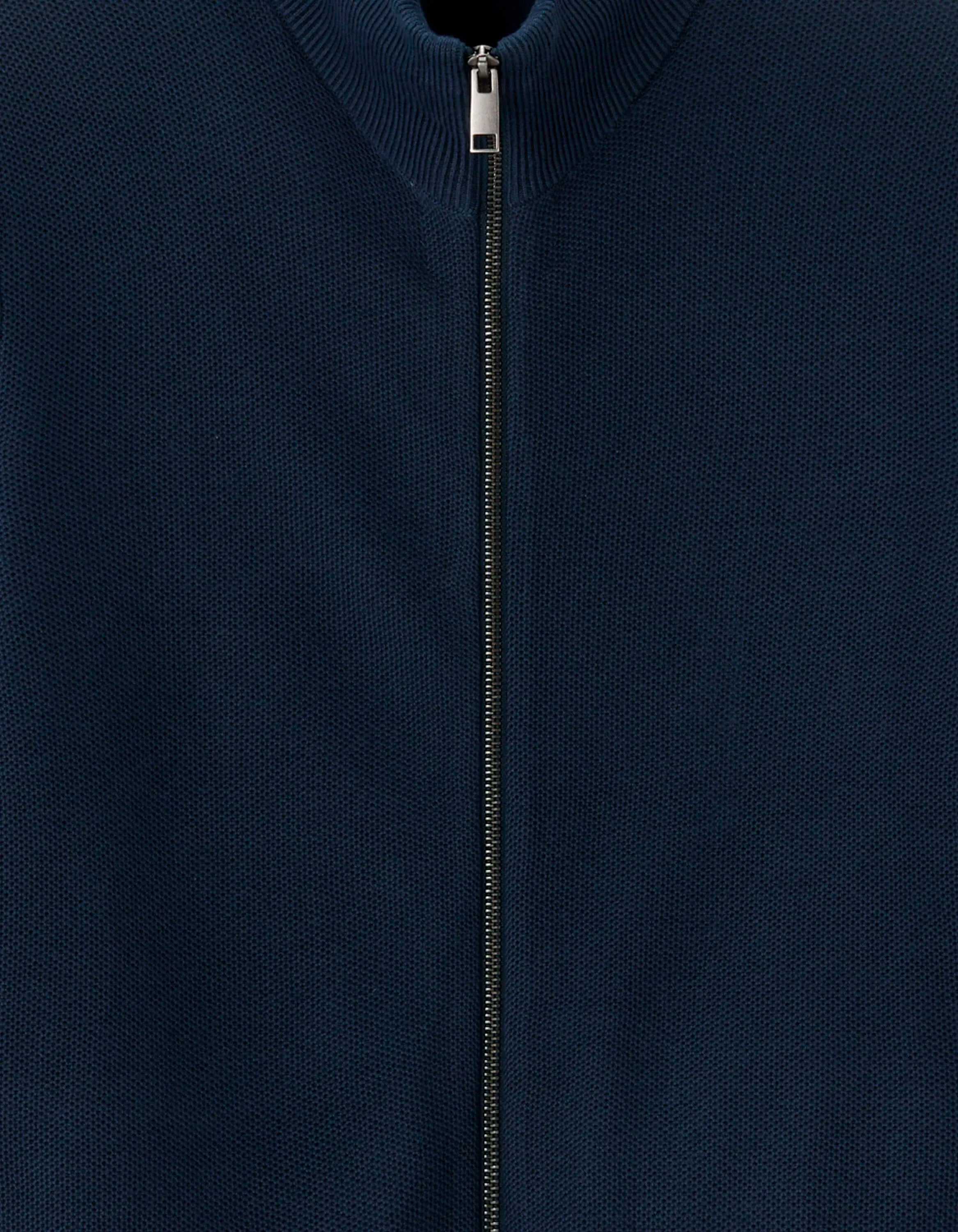 Celio_Navy_100% Cotton Pique Knit Cardigan_MELIMZIP_NAVY_05