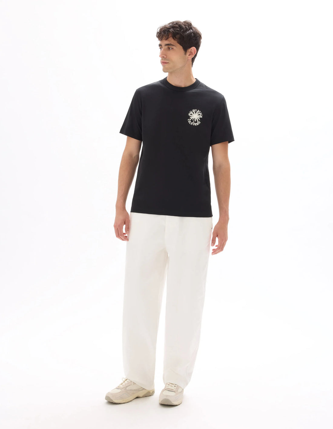 Celio_Black_100% Cotton City Print Boxy Crew Neck T-Shirt_MEMILIBU_BLACK_01