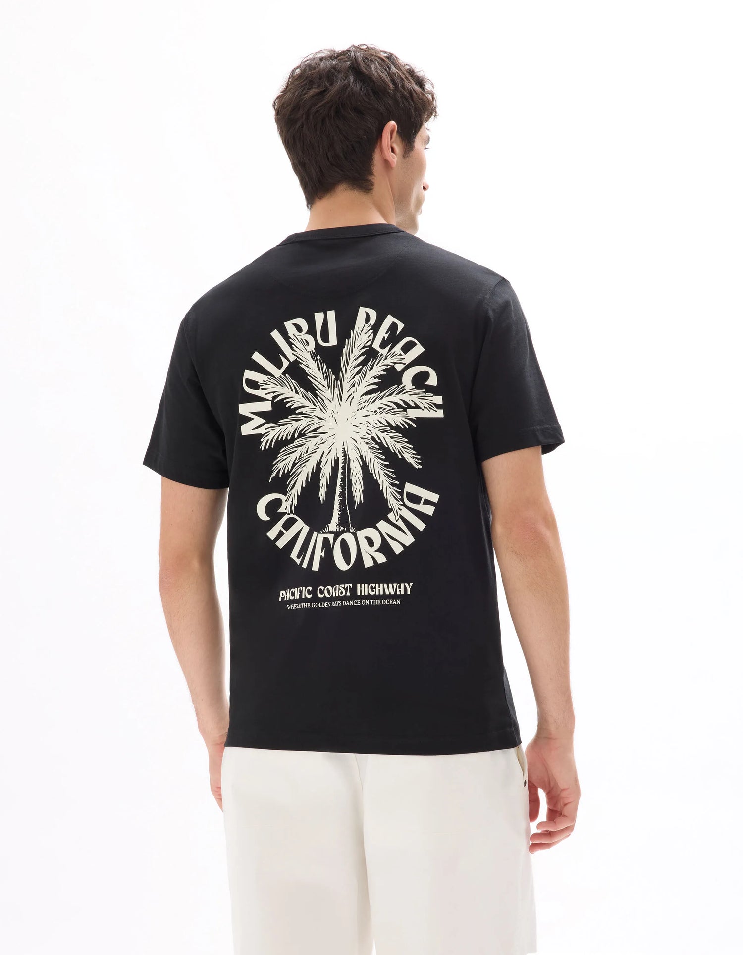 Celio_Black_100% Cotton City Print Boxy Crew Neck T-Shirt_MEMILIBU_BLACK_03