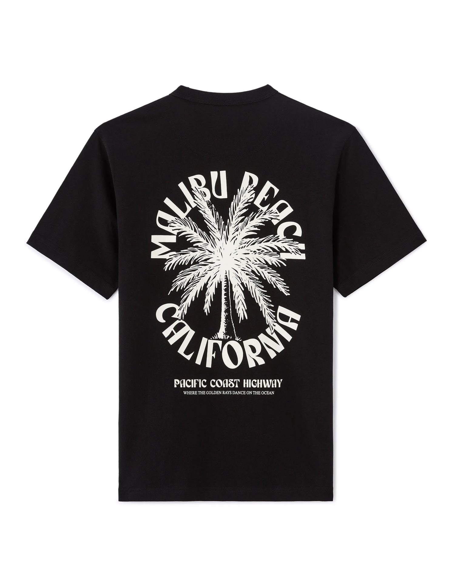 Celio_Black_100% Cotton City Print Boxy Crew Neck T-Shirt_MEMILIBU_BLACK_04