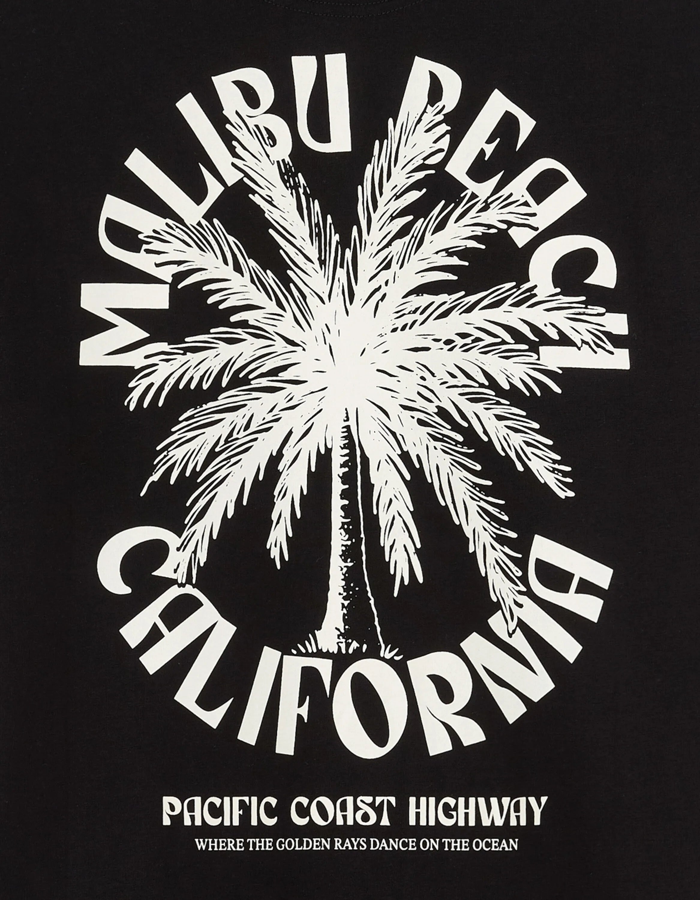 Celio_Black_100% Cotton City Print Boxy Crew Neck T-Shirt_MEMILIBU_BLACK_06