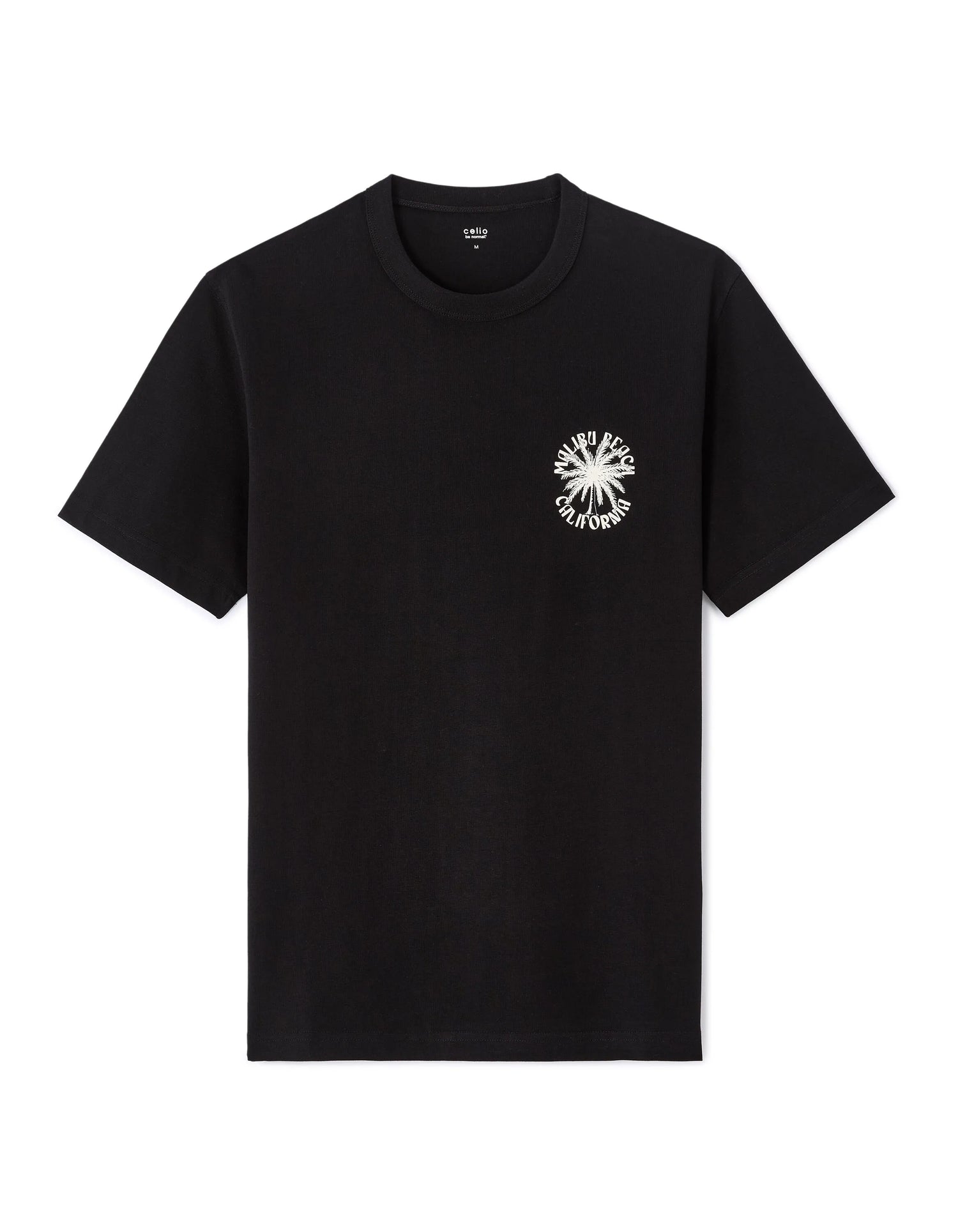 Celio_Black_100% Cotton City Print Boxy Crew Neck T-Shirt_MEMILIBU_BLACK_07