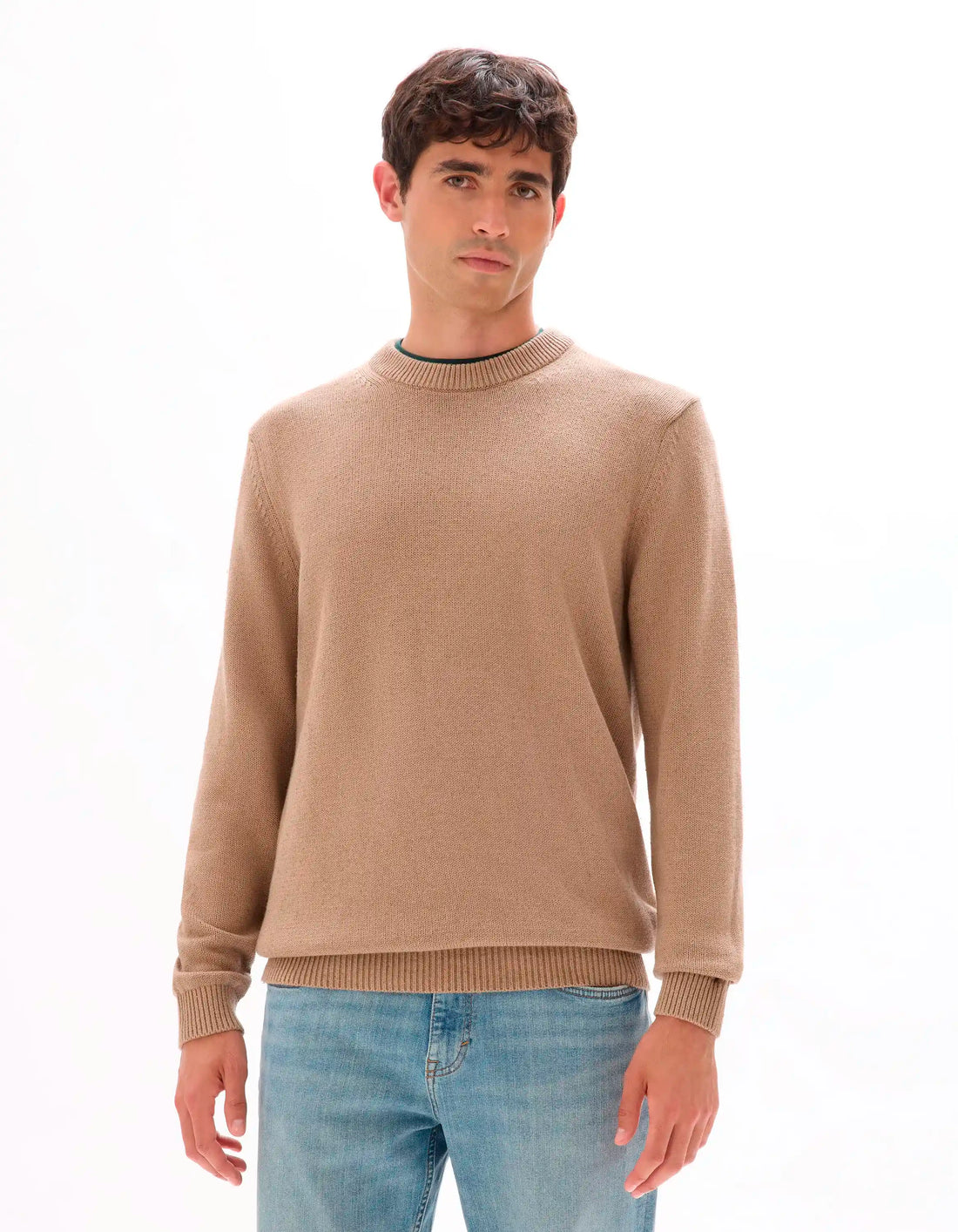 Celio_Beige Humus_NepsŽ Cotton Blend Crew Neck Sweater_MENEPS_BEIGE HUMUS_02