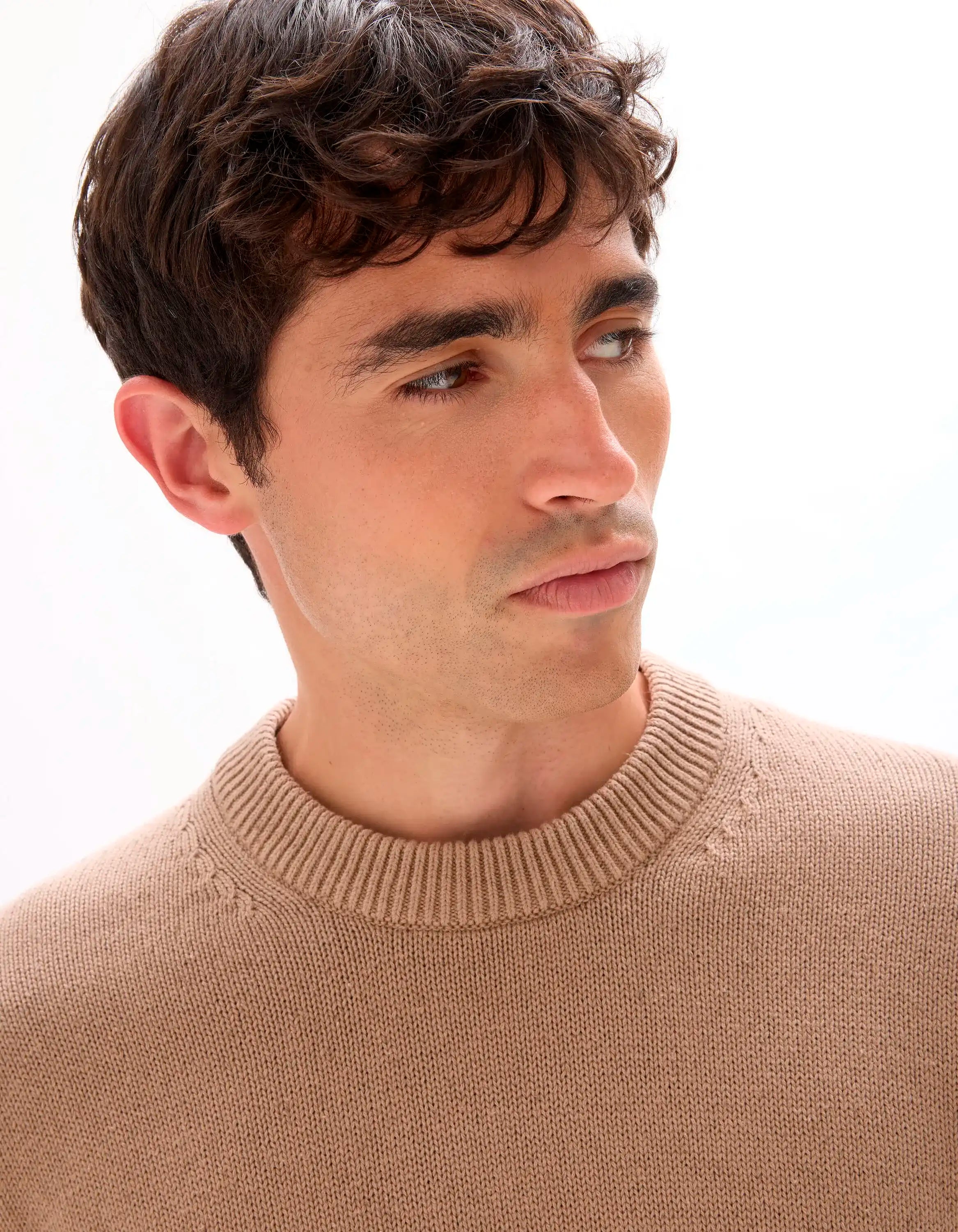 Celio_Beige Humus_NepsŽ Cotton Blend Crew Neck Sweater_MENEPS_BEIGE HUMUS_04