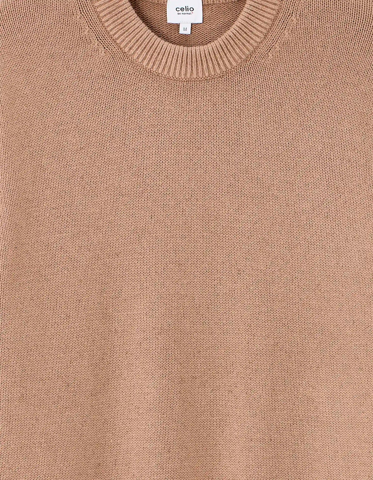 Celio_Beige Humus_NepsŽ Cotton Blend Crew Neck Sweater_MENEPS_BEIGE HUMUS_05