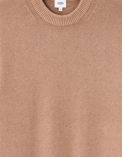 Celio_Beige Humus_NepsŽ Cotton Blend Crew Neck Sweater_MENEPS_BEIGE HUMUS_05