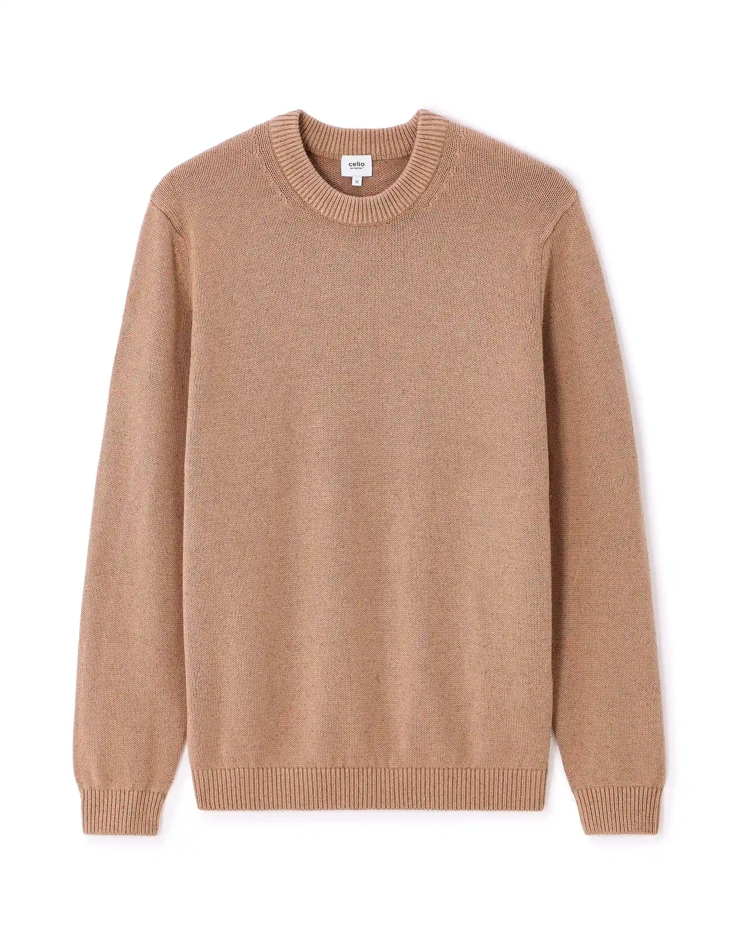 Celio_Beige Humus_NepsŽ Cotton Blend Crew Neck Sweater_MENEPS_BEIGE HUMUS_07