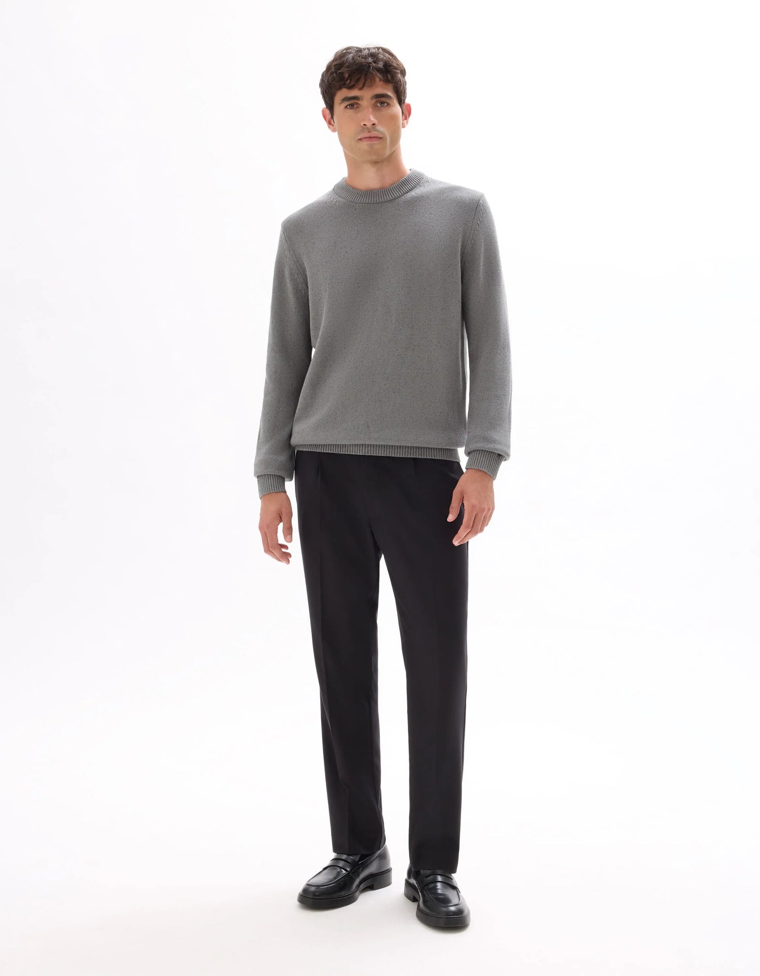 Celio_Mid Grey_NepsŽ Cotton Blend Crew Neck Sweater_MENEPS_MID GREY_01
