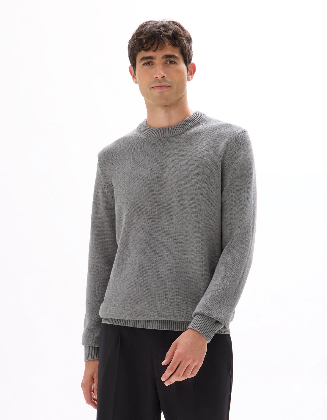Celio_Mid Grey_NepsŽ Cotton Blend Crew Neck Sweater_MENEPS_MID GREY_02