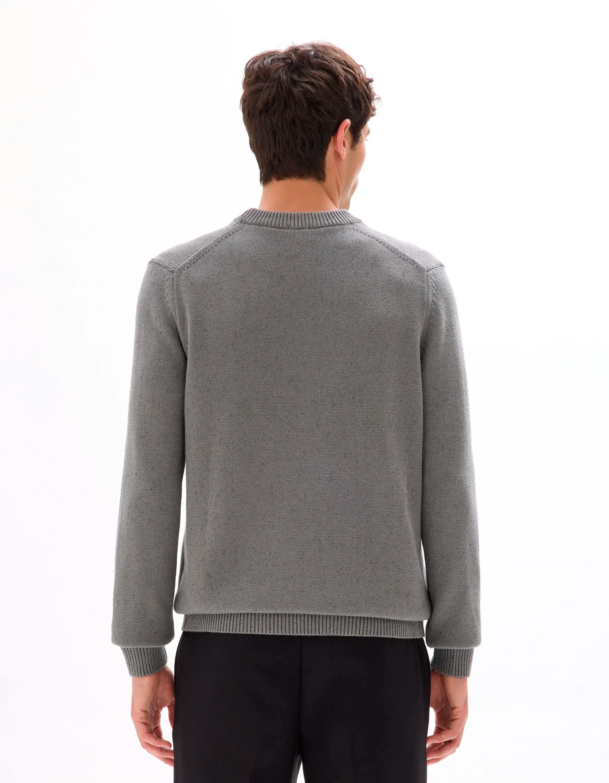 Celio_Mid Grey_NepsŽ Cotton Blend Crew Neck Sweater_MENEPS_MID GREY_03