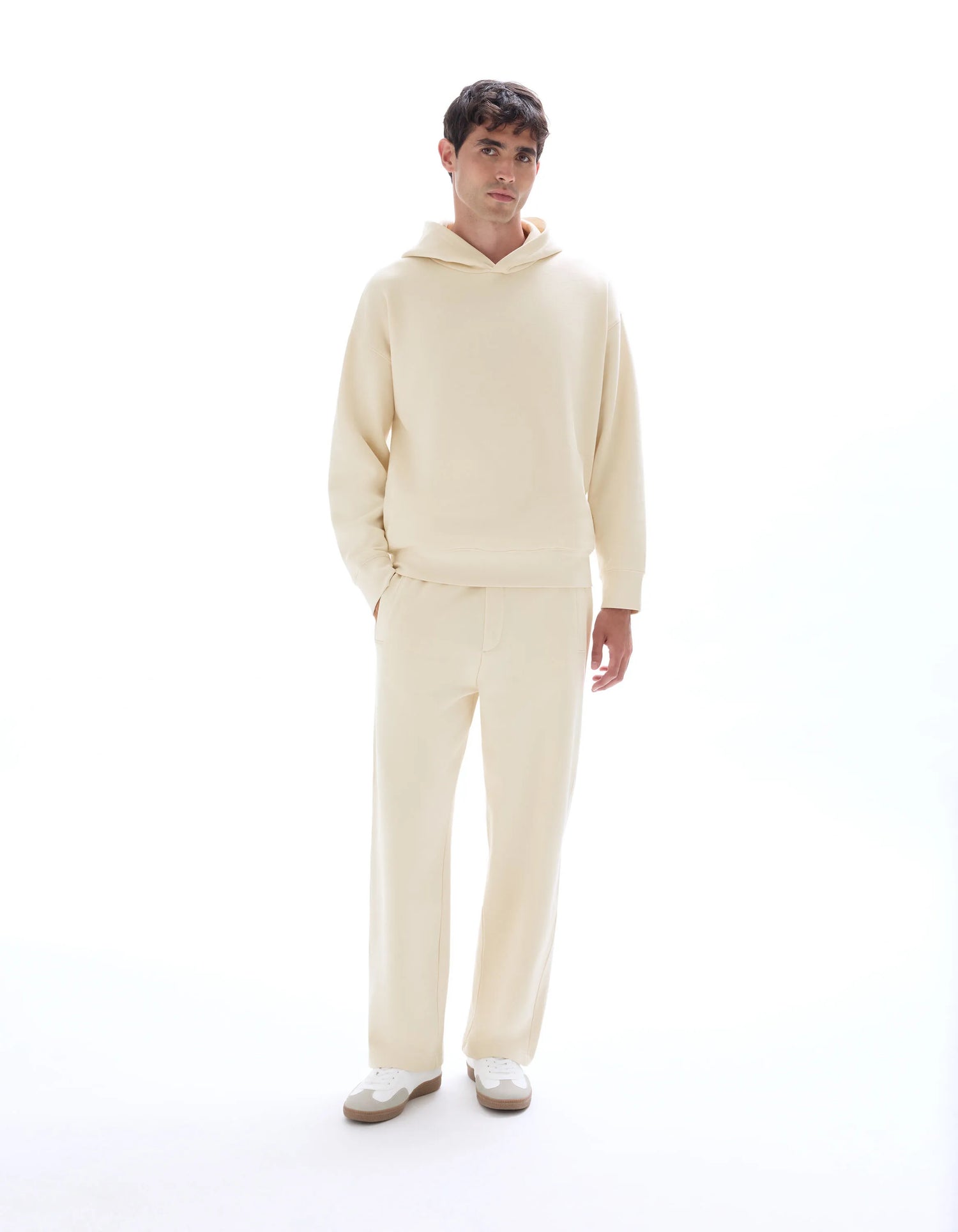 Celio_Ecru_Plain Oversized Hooded Sweatshirt_MENEWIDEA_ECRU_01