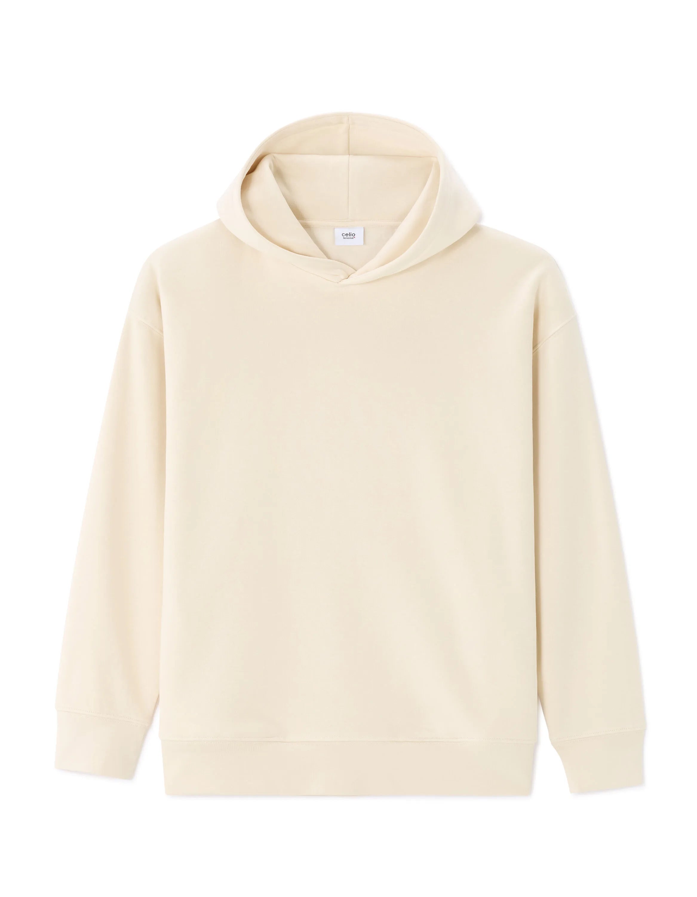 Celio_Ecru_Plain Oversized Hooded Sweatshirt_MENEWIDEA_ECRU_07