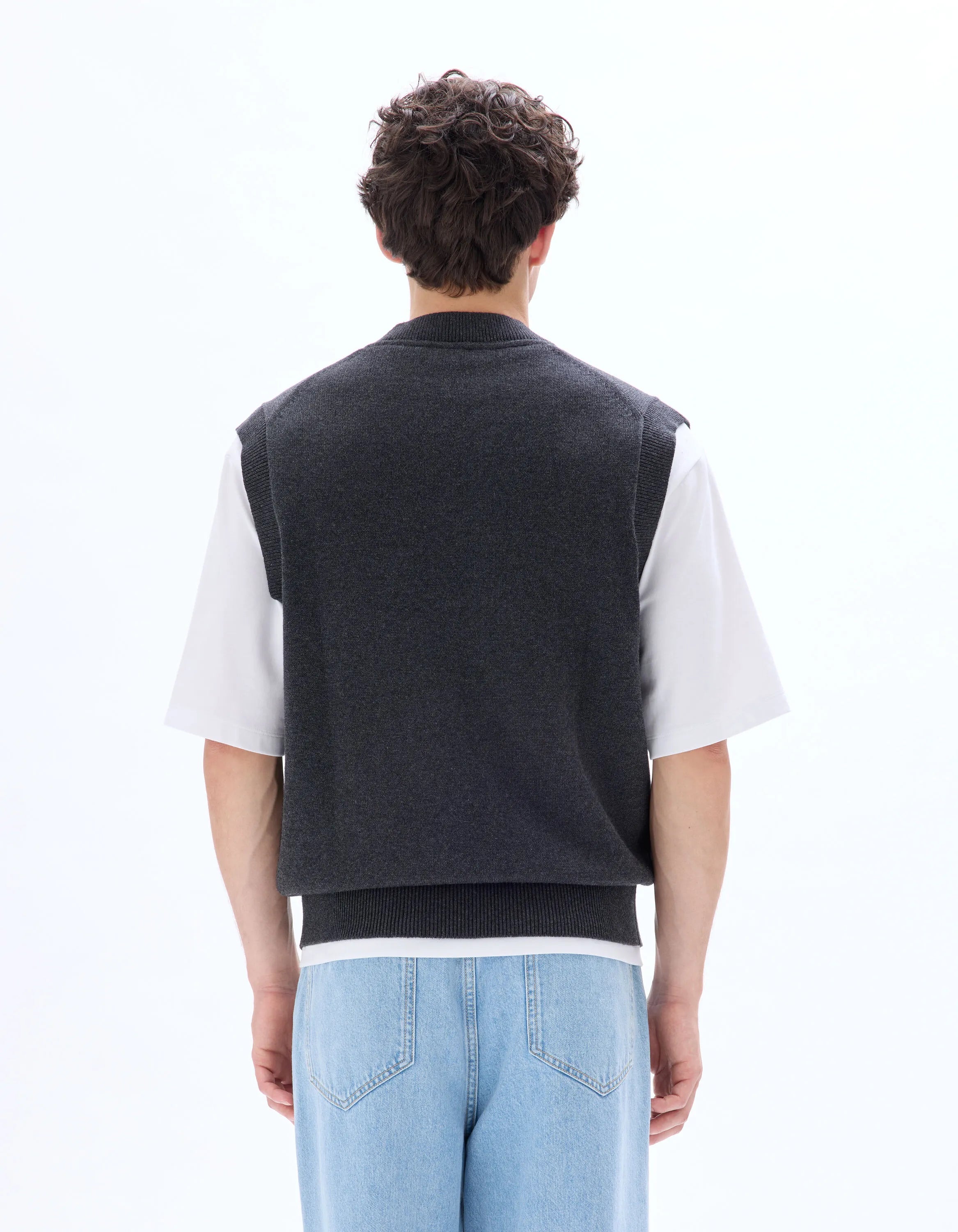 Celio_Anthracite Mel_Sleeveless V-Neck Sweater 100% Cotton_MENIGHT_ANTHRACITE MEL_03