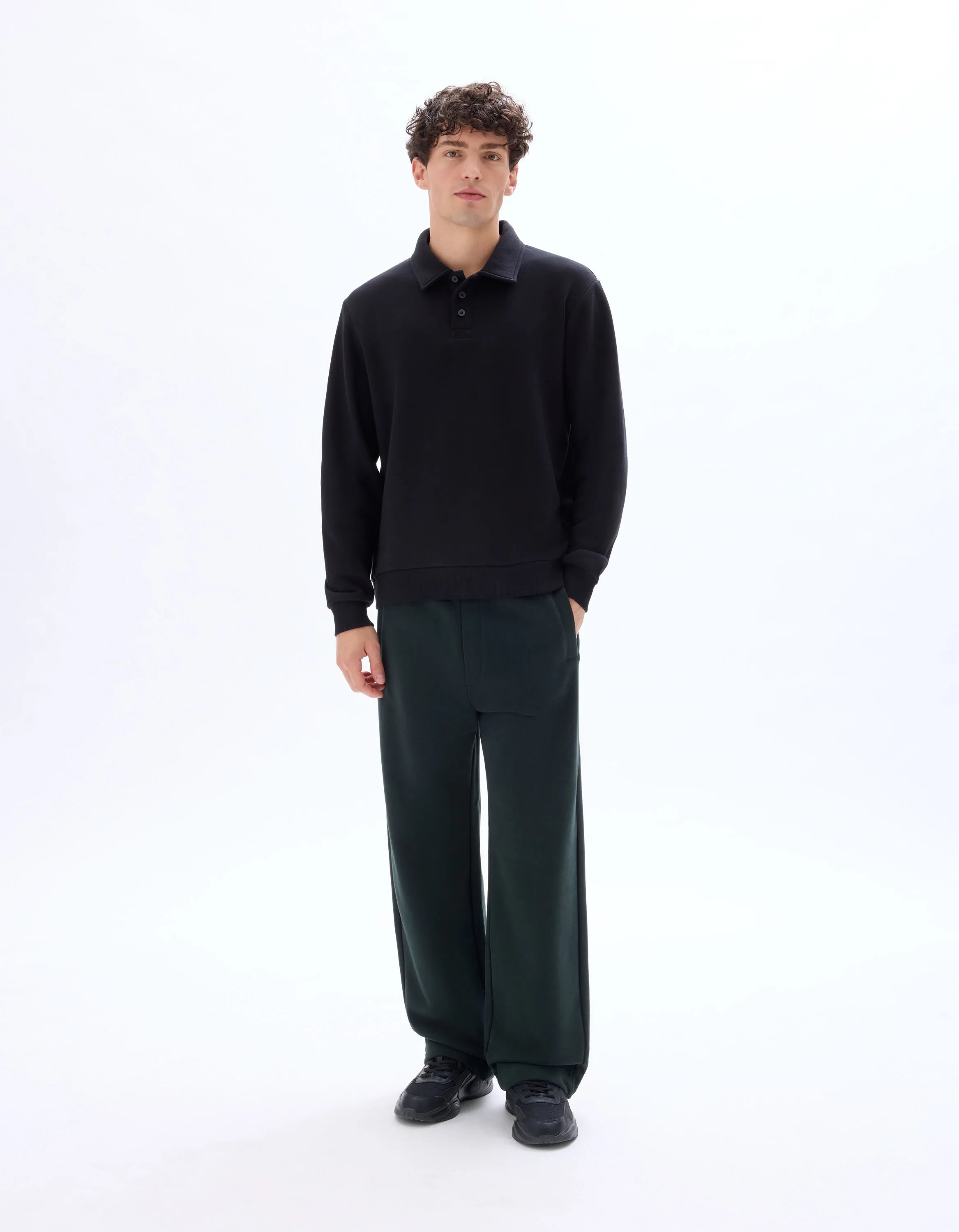 Celio_Black_Regular Polo Neck Sweatshirt_MEPLO_BLACK_01