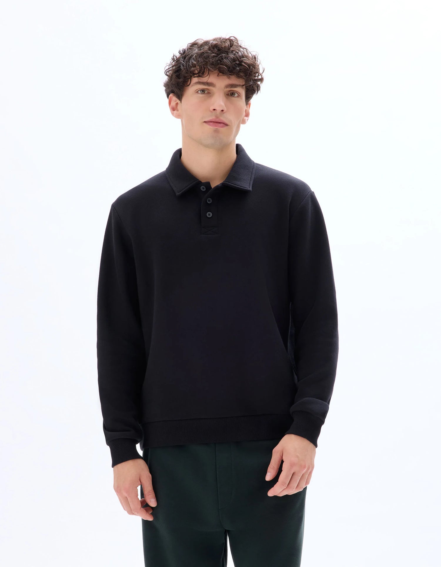 Celio_Black_Regular Polo Neck Sweatshirt_MEPLO_BLACK_02
