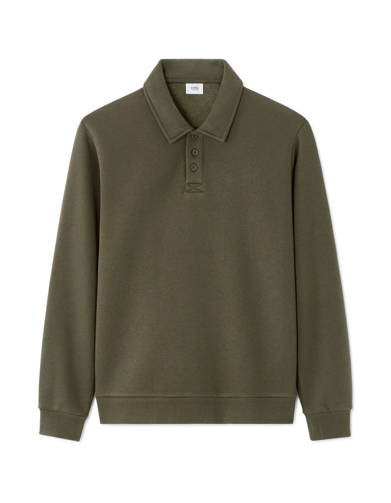 Celio_Deep Kaki_Regular Polo Neck Sweatshirt_MEPLO_DEEP KAKI_07