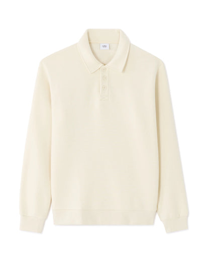 Celio_Ecru_Regular Polo Collar Sweatshirt_MEPLO_ECRU_07